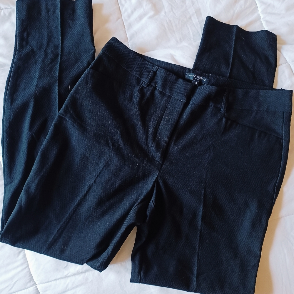 Marco Serrani NWOT Textured Stretch Trouser Pants Skinny Straight Leg Office